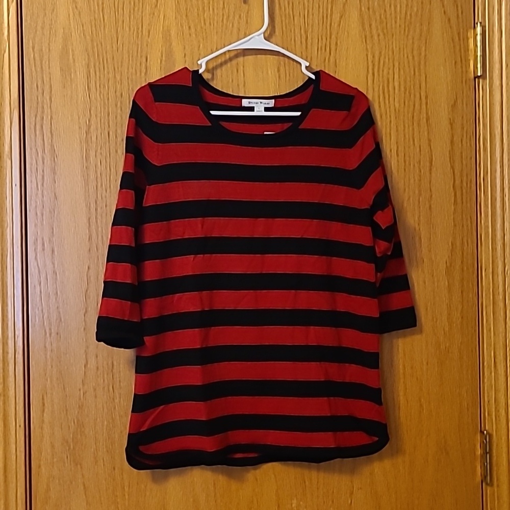 Studio Works Striped 3/4 sleeve Top